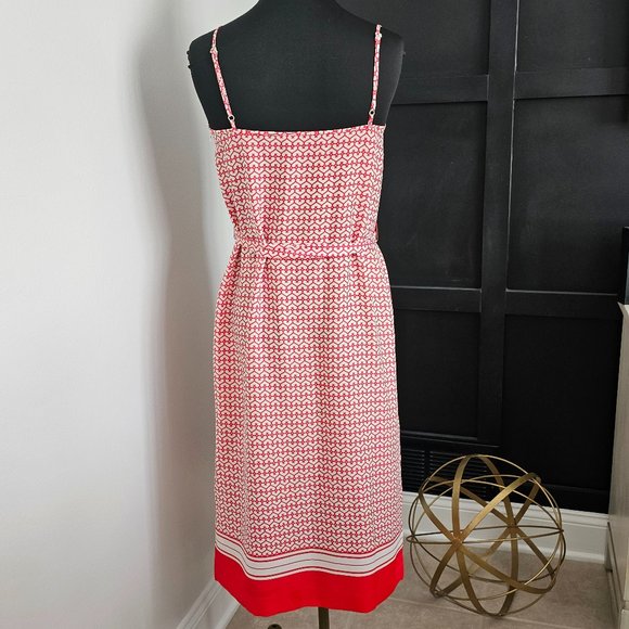 EUC *Ann Taylor* Women's Silky Spaghetti Straps Red Hearts Mini Dress 2 - Picture 3 of 13